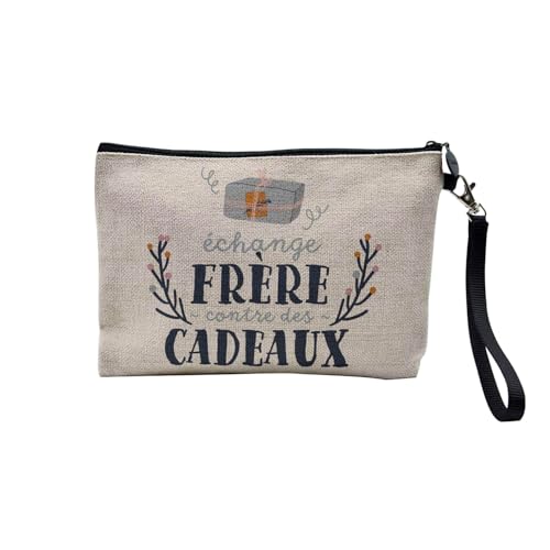 Tasche aus Leinen – Kollektion Weihnachten Vintage Retro Zeichnung Illustration Foto Pere Weihnachten Weihnachtsbaum Dekoration – Kosmetiktasche aus Leinen – Kulturbeutel – Geldbörse, Geschenke für von Fabulous