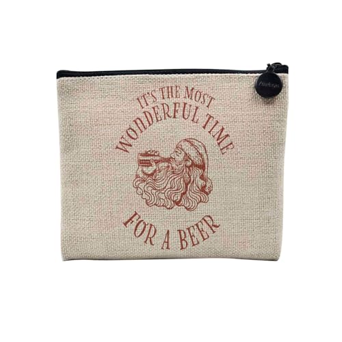 Tasche aus Leinen – Kollektion Weihnachten Vintage Retro Zeichnung Illustration Foto Pere Weihnachten Weihnachtsbaum Dekoration – Kosmetiktasche aus Leinen – Kulturbeutel – Geldbörse, Wonderful, 15 x von Fabulous