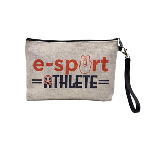 Tasche aus Leinen – Kollektion Witz Humor Wortspiele Jahrgang Geschenkidee Lustig – Kosmetiktasche aus Leinen in Leinenoptik – Kulturbeutel – Geldbörse, E-Sport Athlete, 23.5 x 15 cm, Kosmetiktasche von Fabulous