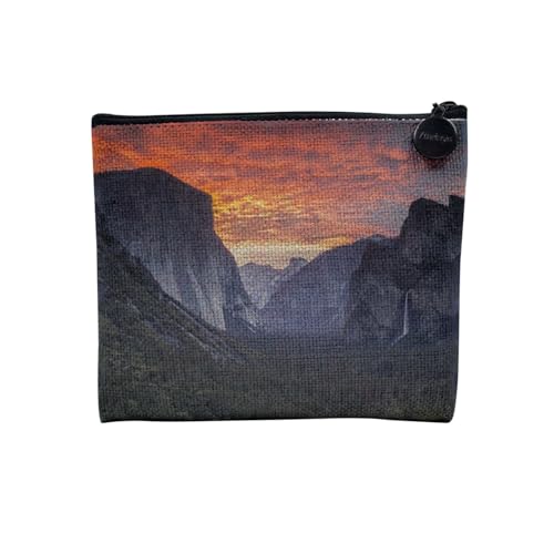 Tasche aus Leinen – Kollektion der schönsten Sonnenuntergänge Natur wunderschöne Landschaft Meer Berge Städte – Kosmetiktasche aus Leinen in Leinenoptik – Kulturbeutel – Geldbörse, Yosemite, 15 x 10 von Fabulous