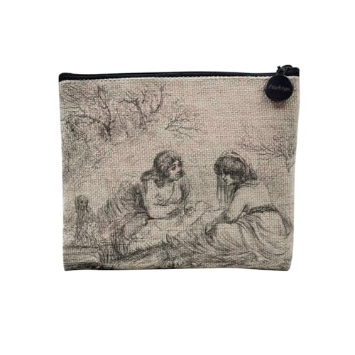 Tasche aus Leinen – Kollektion mit schöner Gravur Gustave Dore Künstler Malerei Monochrom Schwarz und Weiß – Kosmetiktasche aus Leinen in Leinenoptik – Kulturbeutel – Geldbörse, Frauen diskutieren, 15 von Fabulous