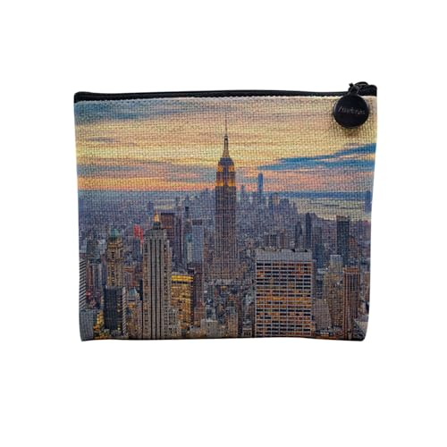 Tasche aus Leinen – New York Manhattan Empire State Building Stadt Nacht USA – Kosmetiktasche aus Leinen in Leinenoptik – Geldbörse – 15 x 10 cm, Empire State, 15 x 10 cm, Kosmetiktasche von Fabulous