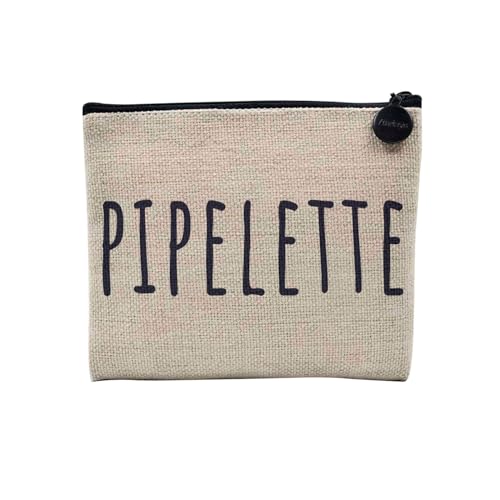 Tasche aus Leinen – Pipelette mit Spitznamen für Damen – Kosmetiktasche aus Leinen in Leinenoptik – Geldbörse – 15 x 10 cm, Pipelette, 15 x 10 cm, Kosmetiktasche von Fabulous