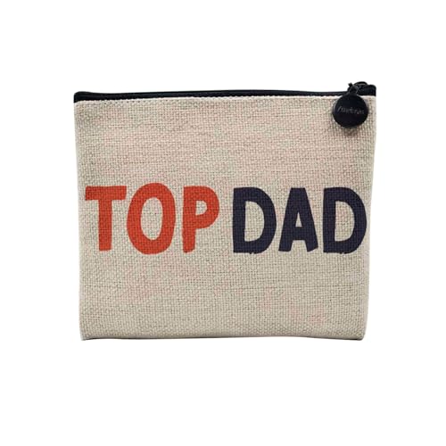 Tasche aus Leinen – Top Dad Papa Liebe Herren – Kosmetiktasche aus Segeltuch in Leinenoptik – Geldbörse – 15 x 10 cm, Top Dad, 15 x 10 cm, Kosmetiktasche von Fabulous