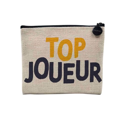 Tasche aus Leinen – Top Spieler Herren Spiel Sport Aperitif – Kosmetiktasche aus Segeltuch in Leinenoptik – Geldbörse – 15 x 10 cm, Top-Spieler, 15 x 10 cm, Kosmetiktasche von Fabulous