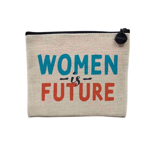 Tasche aus Leinen – Women is Future Pride Feminismus – Kosmetiktasche aus Segeltuch in Leinenoptik – Geldbörse – 15 x 10 cm, Women Future, 15 x 10 cm, Kosmetiktasche von Fabulous
