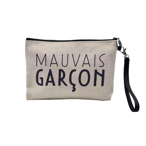 Tasche aus Leinen – böser Junge Humor Frankreich Herren – Kosmetiktasche aus Segeltuch in Leinenoptik – Kulturbeutel – 23,5 x 15 cm, Böser Junge, 23.5 x 15 cm, Kosmetiktasche von Fabulous