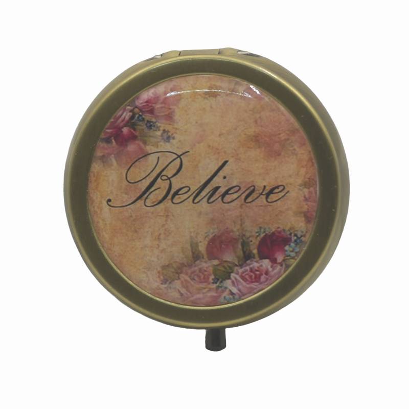 Pillendose Medizinetui Trinket Box Pillenetui Mint Vintage Rosen Inspirierende Worte Believe von FabulousBitsandBobs