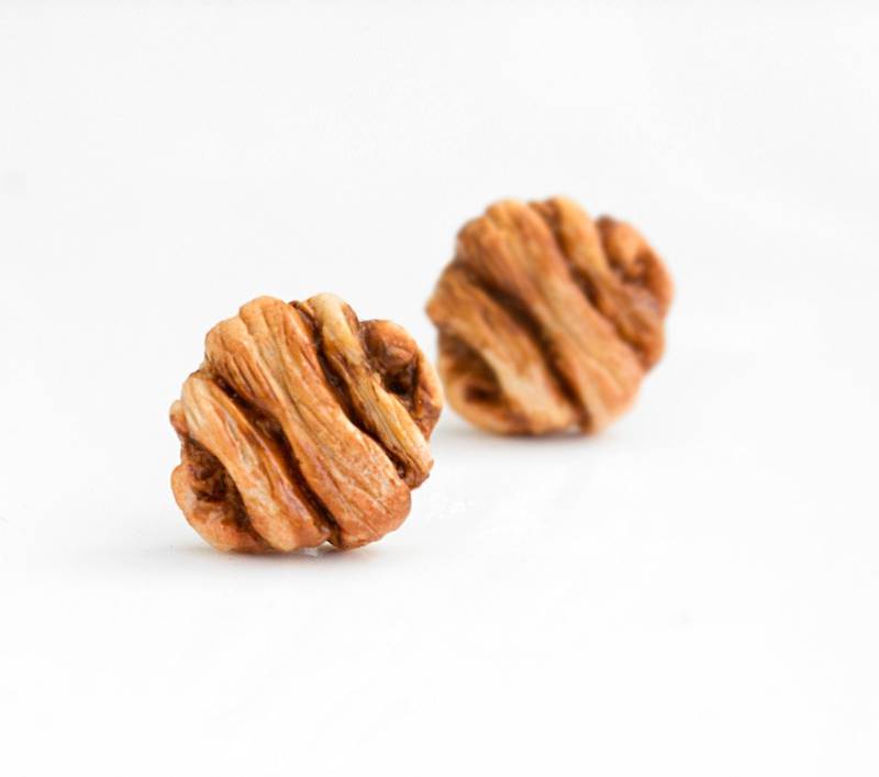 Franzbrötchen Ohrstecker Miniature Food - Zimtbrötchen Food Gebäck von FabulousFunkys