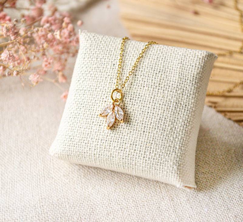 Glow Kristallkette - Gold/Silber Kette Edelstahl Brautschmuck Festlich Elegant Edel Wedding Zirkonia von FabulousFunkys