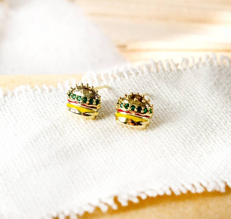 Hamburger - Ohrstecker Food Collection Fast Essen 925Er Silber Hamburger - Ohrstecker Food Collection Fast Essen 925Er Silber von FabulousFunkys