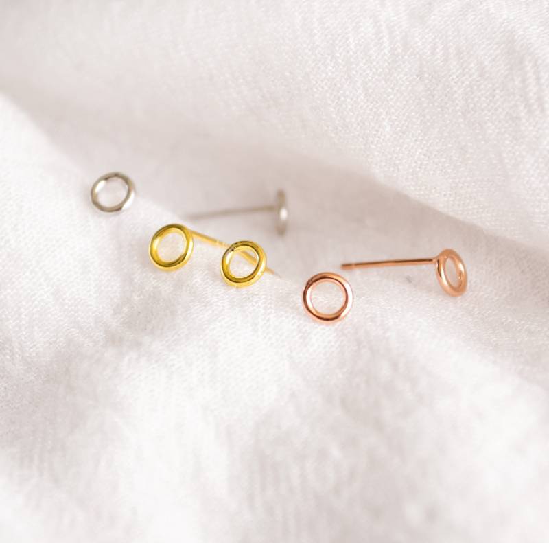 Kleine Ohrstecker Kreise - 925Er Sterling Silber Perlen Zweitstecker Piercing Mini Stecker von FabulousFunkys