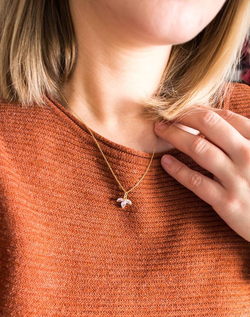 Kristallkette - Gold Kette Edelstahl Brautschmuck Festlich Elegant Edel Wedding Strass von FabulousFunkys