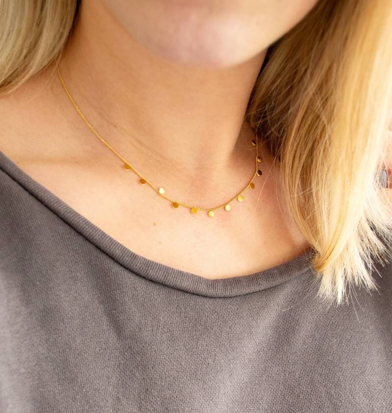 Layering Kette - Kreise Kurze Boho Münze Layer von FabulousFunkys