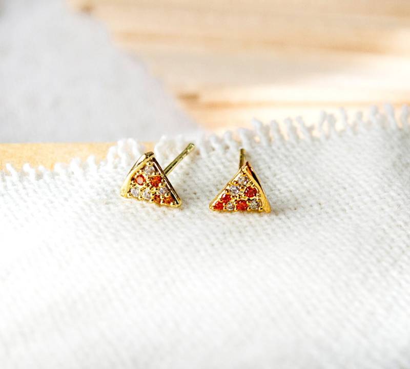 Mini Pizza - Ohrstecker Food Collection Fast Essen 925Er Silber von FabulousFunkys