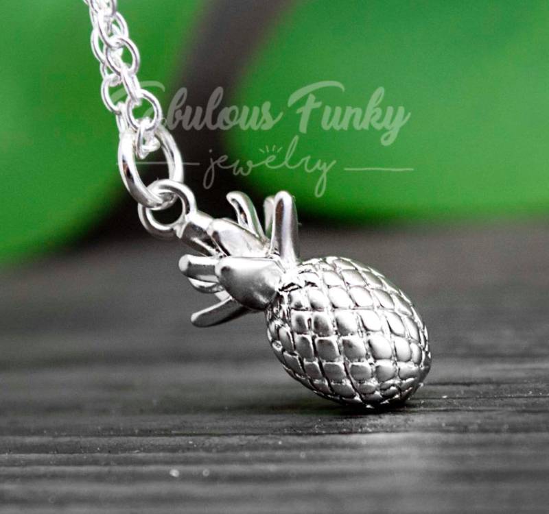 Sommerliche Ananas Kette Silber von FabulousFunkys