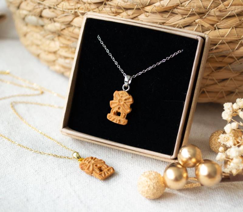 Spekulatius Kekse Kette Miniaturefood - Keks Food Essen Fimo Edelstahl von FabulousFunkys