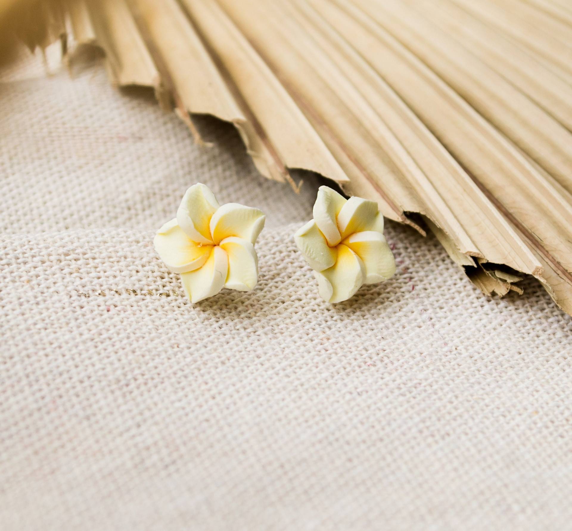 Summer Flowers - Ohrstecker Hawaii Blüten Flower Plumeria Frangipani Creme Summer Flowers - Ohrstecker Hawaii Blüten Flower Plumeria Frangipani Creme von FabulousFunkys