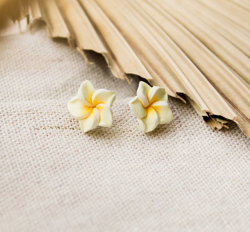 Summer Flowers - Ohrstecker Hawaii Blüten Flower Plumeria Frangipani Creme Summer Flowers - Ohrstecker Hawaii Blüten Flower Plumeria Frangipani Creme von FabulousFunkys