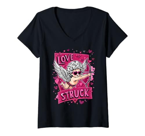 Damen Love Struck - Bold & Playful Cupid T-Shirt mit V-Ausschnitt Damen Love Struck - Bold & Playful Cupid T-Shirt mit V-Ausschnitt von FabulousKeepsakes