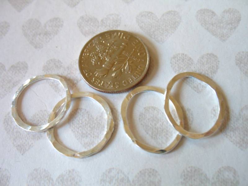 Gehämmerter Sterling Silber Link Stecker 15 Mm Rund Oder Oval Charm Anhänger von FabulousRocks