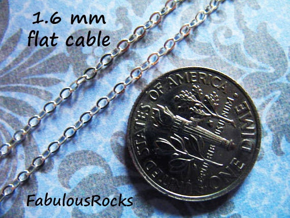 1-100 Stück/Fertige Ketten, 16 17 Oder 18 Zoll, Sterling Silber Kette, Flachkabel 2x1, 6 Mm Upgrade, Wholesale D80.16 D80.17 D80.18 Hp von FabulousRocks