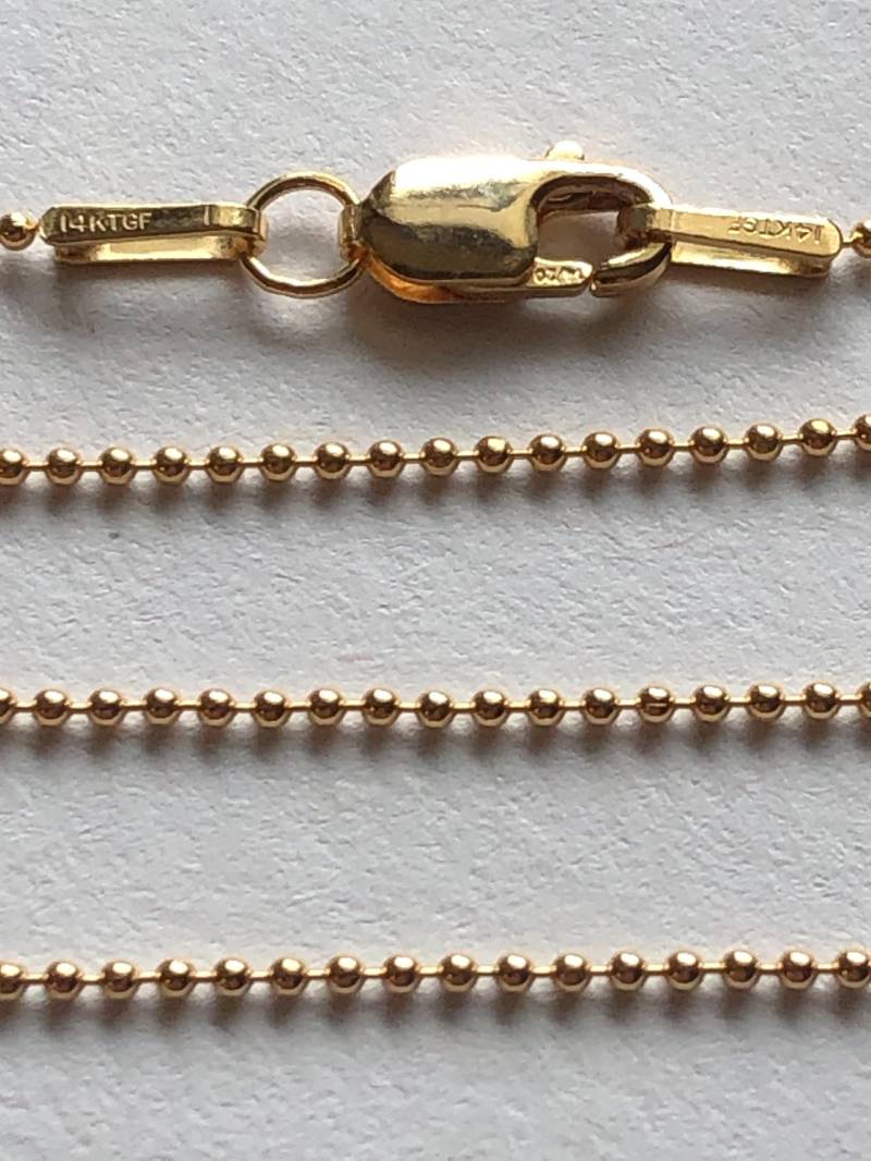 14K Gold Filled Kugelketten-Halskette Elegante Perlenkette | 1 Mm von FabulousRocks