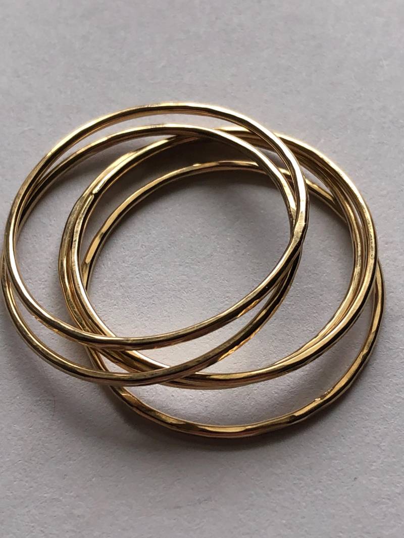 3+ Ringe, 14K Gold Filled Stapelring Knuckle Midi Stapelbare Minimale Schichtung Gehämmerte Goldringe, Sr1 von FabulousRocks