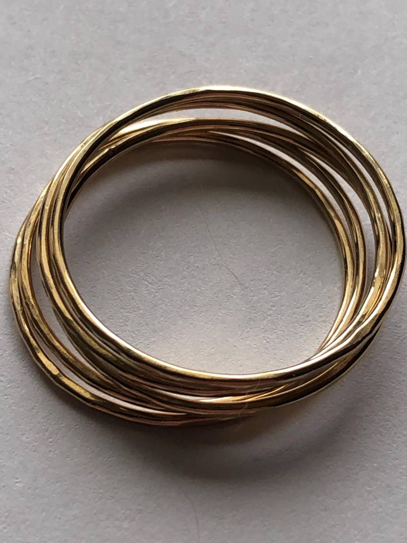 5+ Ringe, 14K Gold Filled Stapelring Midi Ring Knuckle Ringe - Eternity Infinity Ring, Gehämmert Bandring, Einfach Sr1 von FabulousRocks