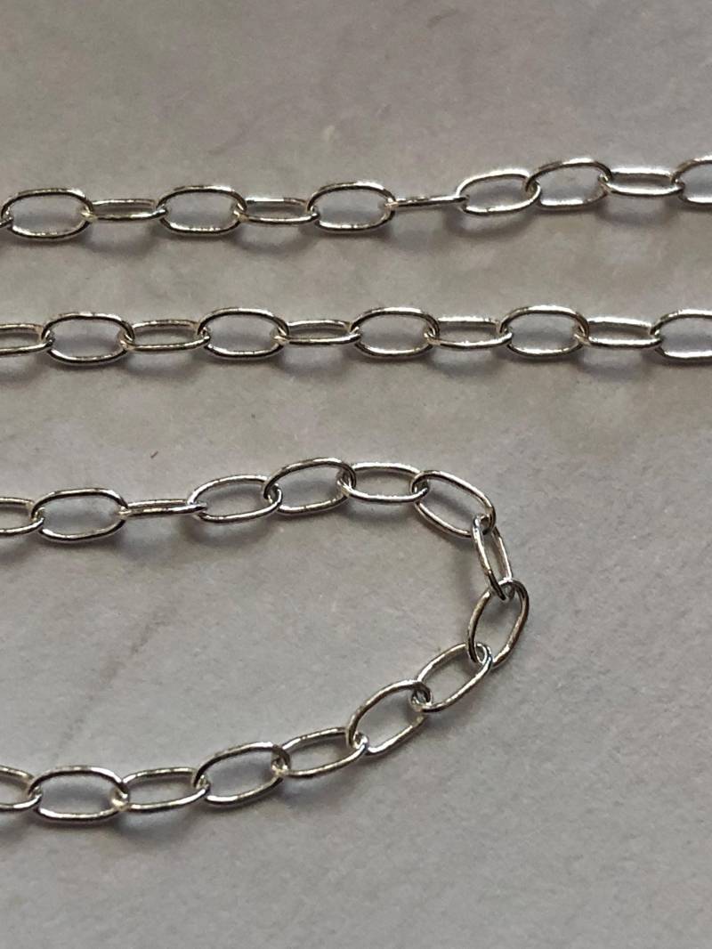 925 Sterling Silber Kette Durch Den Fuß/3x2.5 Mm, Runde Verlängerungskette, Groß-Versandkette Unvollendet Mmss M42 Hp von FabulousRocks