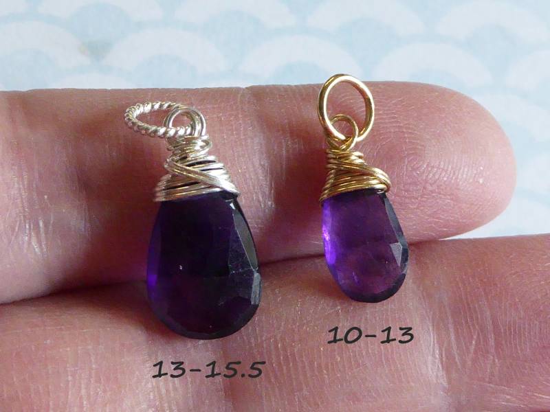 Amethyst Anhänger Charme Fügen Sie Einen Baumschmecker Tropfen Lange Birne, Sterling Silber Oder 14 K Gold Füllen, Februar Birthstone Geschenk von FabulousRocks