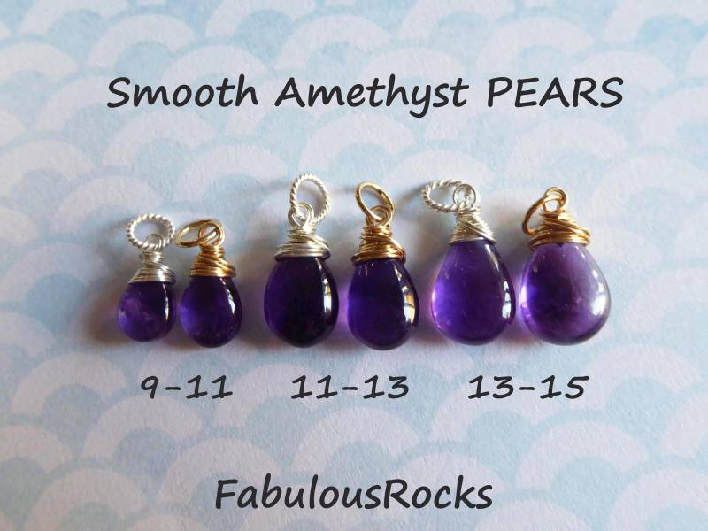 Amethyst Birne Anhänger 14K Gold Fill Oder Sterling Silber, Februar Geburtsstein von FabulousRocks