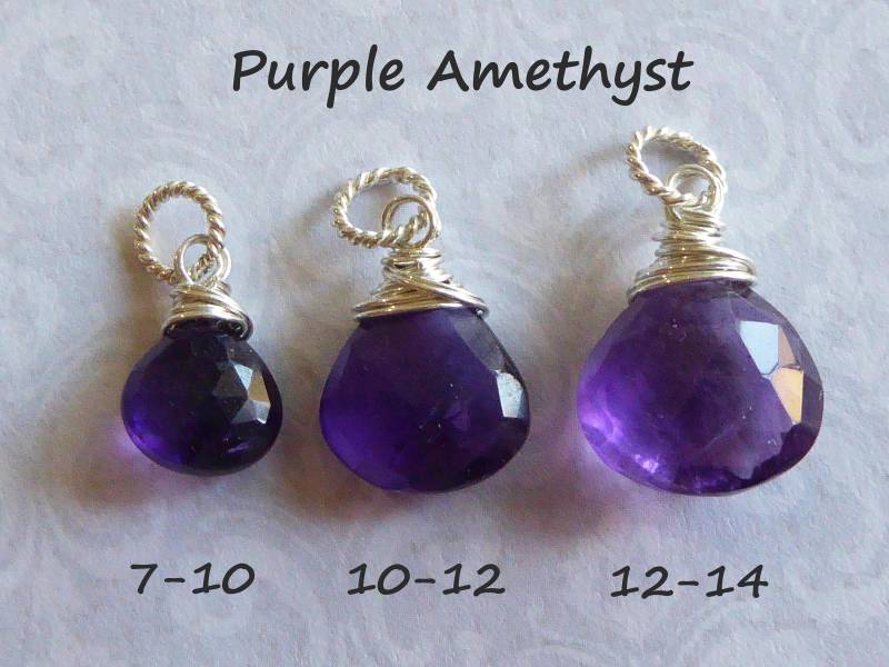 Amethyst Herz Charm Anhänger 14K Gold Fill Oder Sterling Silber, Februar Geburtsstein von FabulousRocks