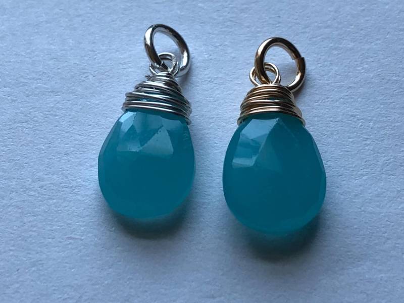 Chalcedony Anhänger Charm Fügen Sie Ein Baumeln Schmuck/Aqua Aquamarin Blau, März Geburtsstein Geschenk Für Ihre Brautjungfer Mutter Freundin von FabulousRocks