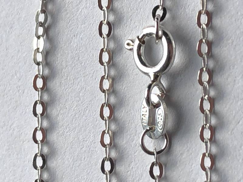 Fertige Halskette Kette, 14 15 16 17 18 20 22 24 30 36", Sterling Silber 1.6 Mm Flach Kabelkette, D80.c D80.d D 80.22 D80 Hp Stp U Solo von FabulousRocks