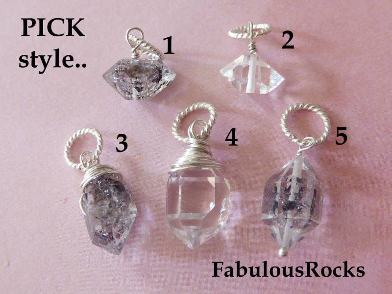 Herkimer Diamant Anhänger 14K Gold Filled Oder Sterling Silber Charm von FabulousRocks