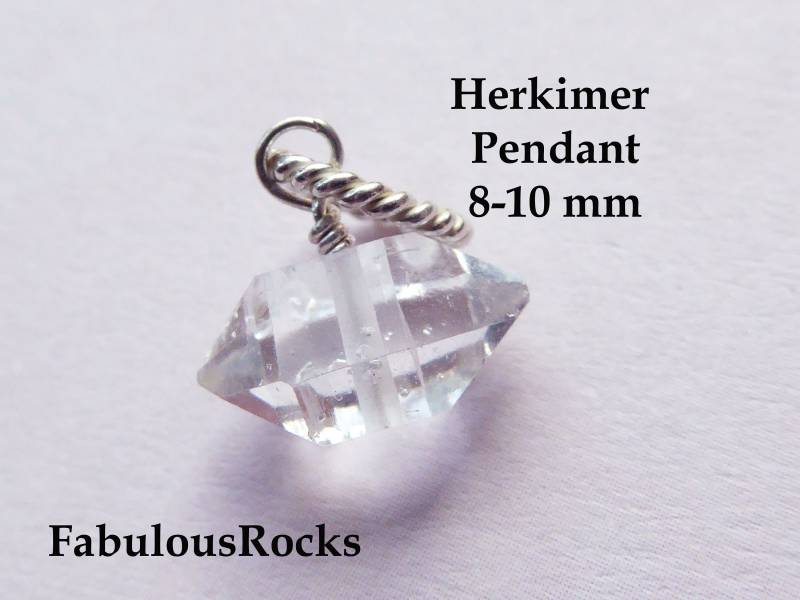 Herkimer Diamond Anhänger Halskette, Roh Herkimer Schmuck Handgemachte Edelstein April Birthstone Gd602 von FabulousRocks