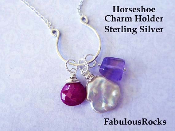 Hufeisen Charm Halter Anhänger Sterling Silber Oder 14K Gold Filled von FabulousRocks