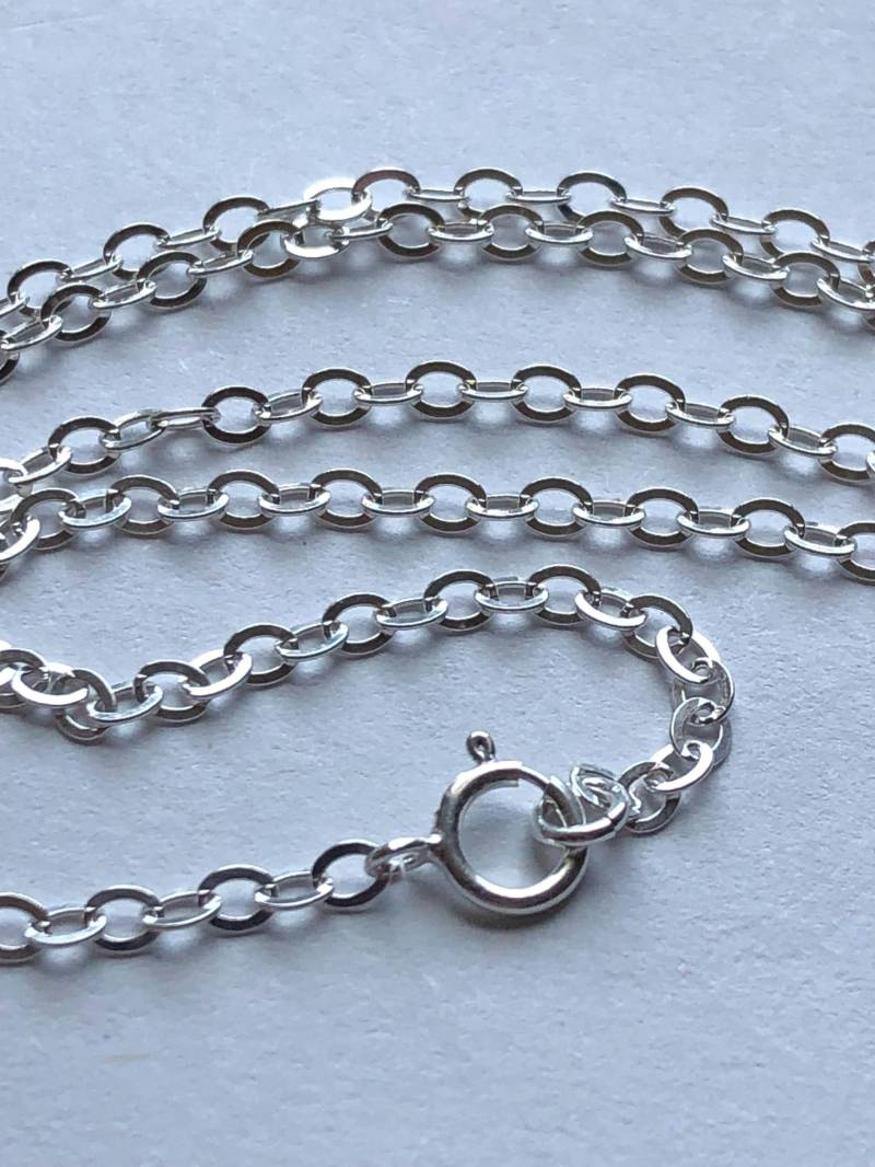 sterling Silber Bettelarmband Kette 2, 5 Mm Flach Kabel, Fertig von FabulousRocks