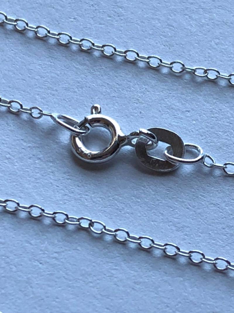 sterling Silber Kabel Kette 1.3 Mm Oval Glieder, 16-18 Zoll von FabulousRocks