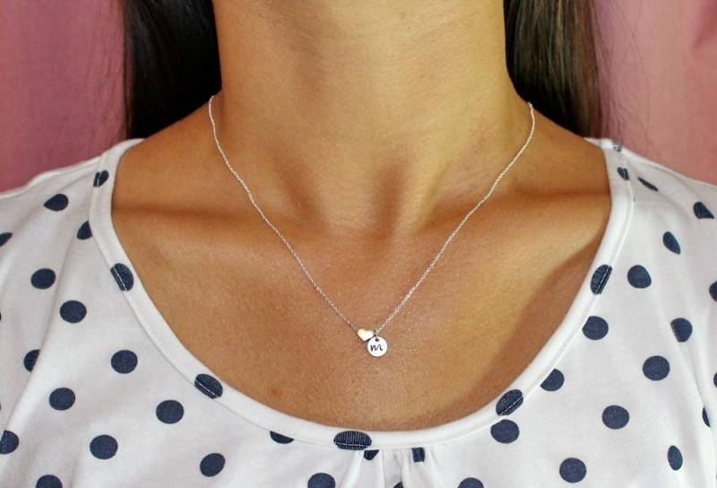Kleines Herz Mit Anfänglichen Halskette, Personalisierte "Bist Du Immer in Meinem Herzen" 925Er Silber Liebe Schmuck Y061 074 von FabulousWire