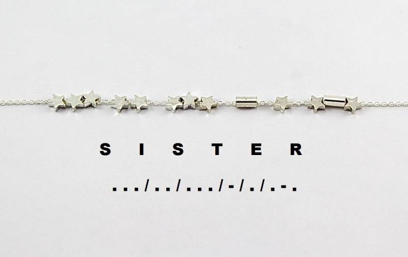 Morse Code Schwester Halskette, Silber Schwestern Schmuck, Schwesternschaft Und Beste Freundin Geschenk Für von FabulousWire