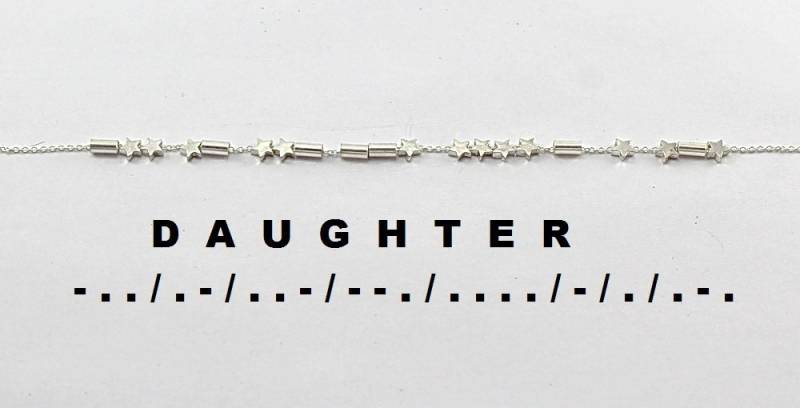 Morse-Code-Tochter-Halskette, Sterling Silber Stern Morse Code Schmuck, Tochter Halskette, Familie Reunion Geschenk von FabulousWire