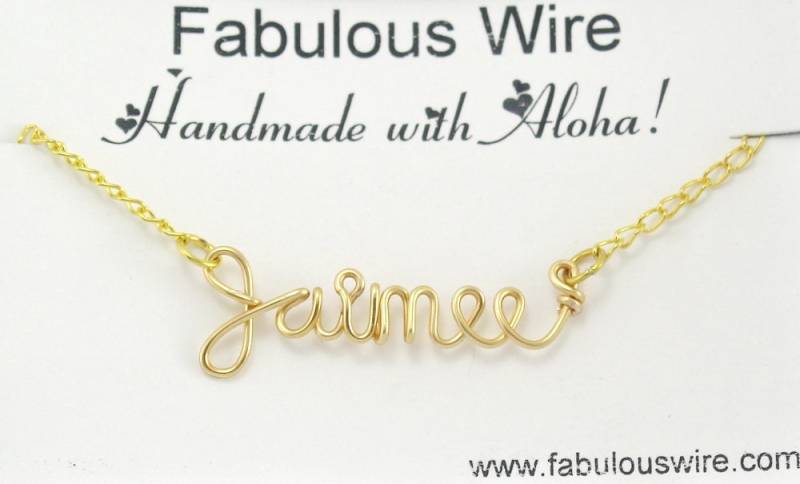 Personalisierte Namenskette, Personalisierte Hand Gemacht Draht Name Wort Schmuck, Schrift Oder Halskette, Schwester, Freund, Brautjungfer Geschenk von FabulousWire