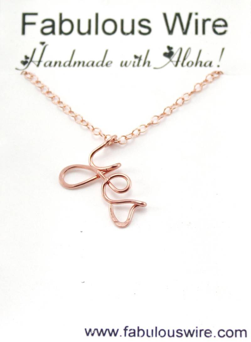 Rose Gold Draht Wort Ja, Halskette, Personalisierte Und Name Schmuck von FabulousWire