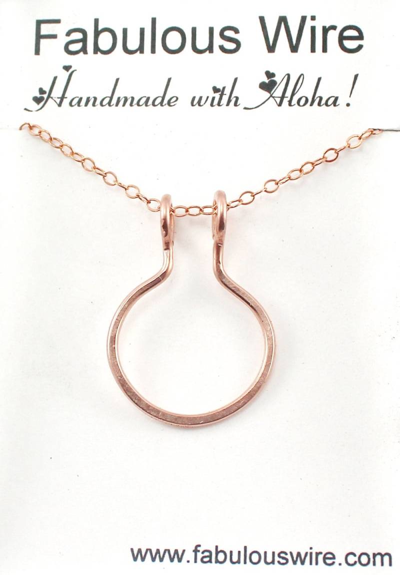 Rose Gold Kreis Ring Halskette, Everlasting Eternity Liebe Glück Karma Geometrie Runde Halskette von FabulousWire