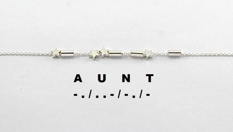 Tante Morse Code Halskette, Silber Schmuck, Geschenk Familie Halskette in Nachricht von FabulousWire