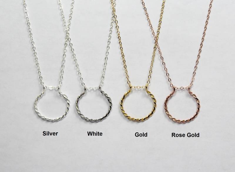 Twisted Wire Circle Halskette, Immerwährende Liebe Schmuck, Frau, Freundin Geschenk, Zierliche Eternity Karma Halskette von FabulousWire