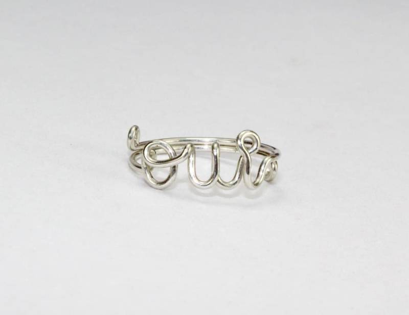 sterling Silber Oui Draht Ring, Französisch Wort Oui Ja Zierliche Gewickelt Ring von FabulousWire