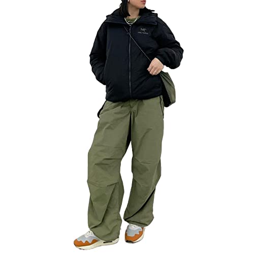 Womens Baggy Cargo Pants Low Waist Drawstring Joggers Sweatpants Loose Casual Wide Leg Trousers Lounge wear (A-Green, M) von Fabumily